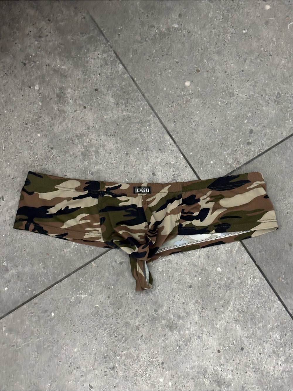 Men's Camo Cheeky Pouch Thong